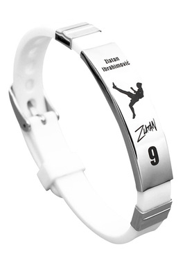 足球明星伊布可调节大小表带硅胶手镯环圈激光雕刻金属扣运动腕带