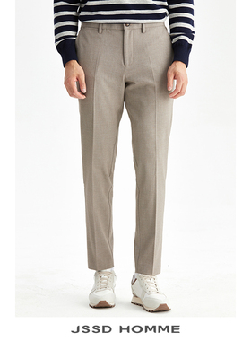 JSSD HOMME 秋冬微弹力易打理直筒休闲裤男士日常通勤休闲长裤男