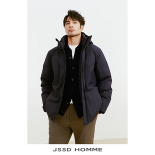 防水连帽白鹅绒羽绒外套男款 JSSD 日企面料羽绒服男士 新款 HOMME