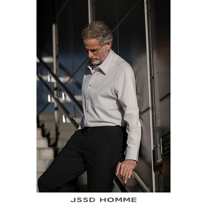 JSSDHOMME二醋酸通勤长袖衬衫
