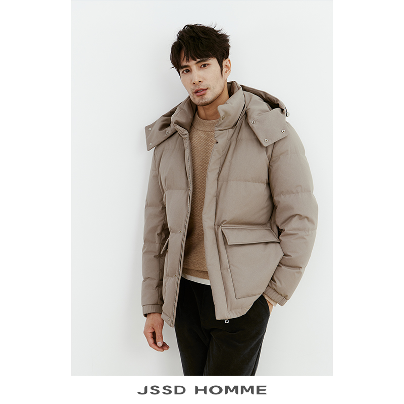 JSSDHOMME可拆卸帽90鸭绒羽绒服