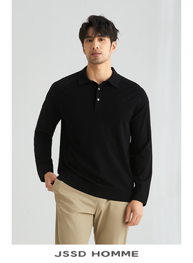 JSSD HOMME 春秋季长袖POLO衫男针织衫商务翻领长袖男士打底衫男