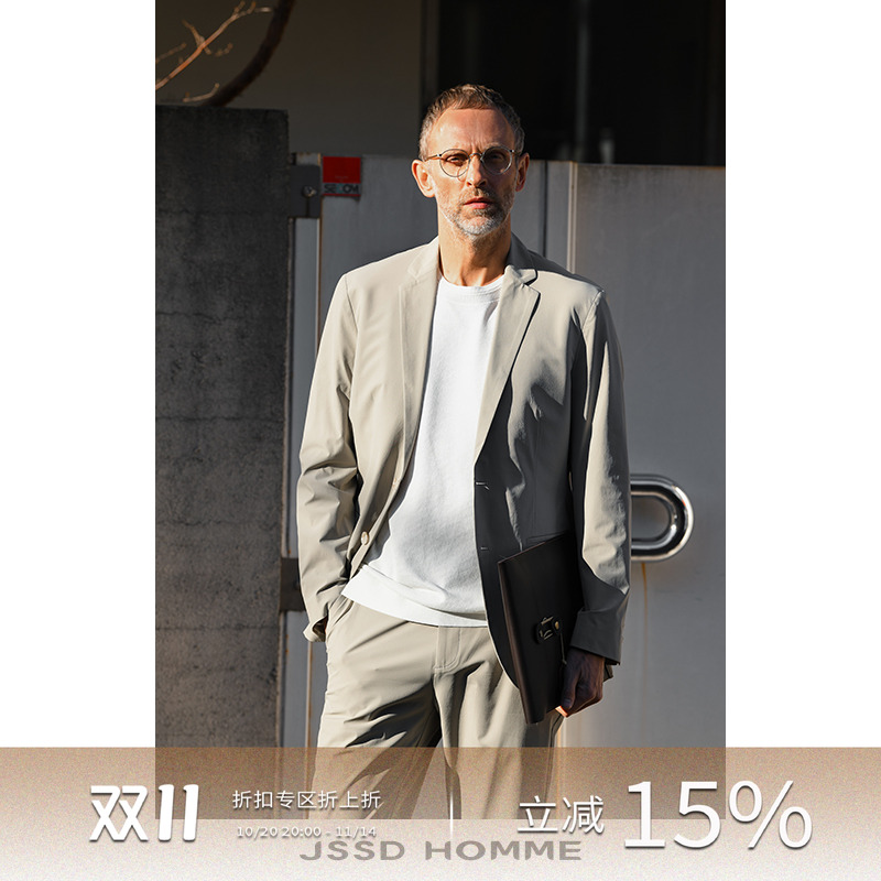 JSSDHOMME四面弹免烫平驳领西服