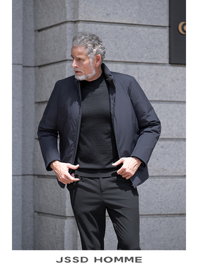 JSSD HOMME 冬季男士白鹅绒外套男士新款通勤立领羽绒服外套男款
