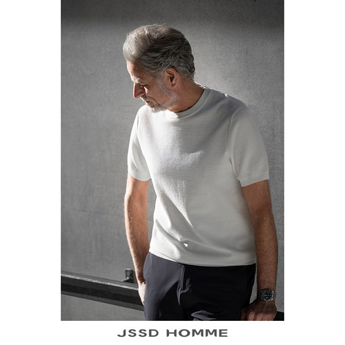 JSSDHOMME菠萝针透气针织T恤男