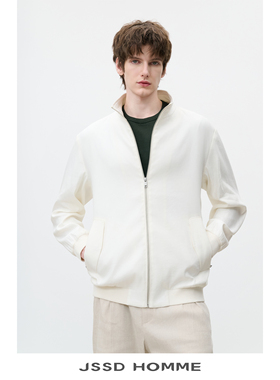 JSSD HOMME NEW MONEY系列老钱风男士亚麻立领夹克外套男士外套
