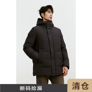 新款 冬季 白鸭绒连帽中长款 男士 JDC204 JSSD 外套羽绒服男 HOMME