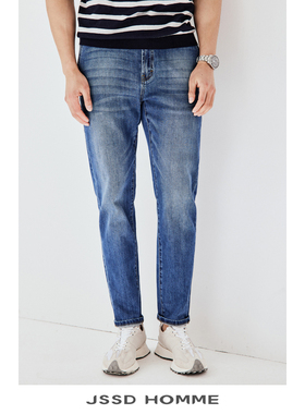 JSSD HOMME 经典复古微弹水洗标合体直筒直脚休闲牛仔裤男 JJE010