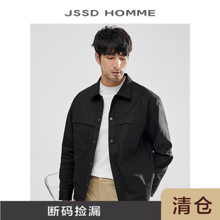 HOMME 男士 长绒精梳棉翻领工装 外套春秋季 休闲夹克外套男 款 JSSD