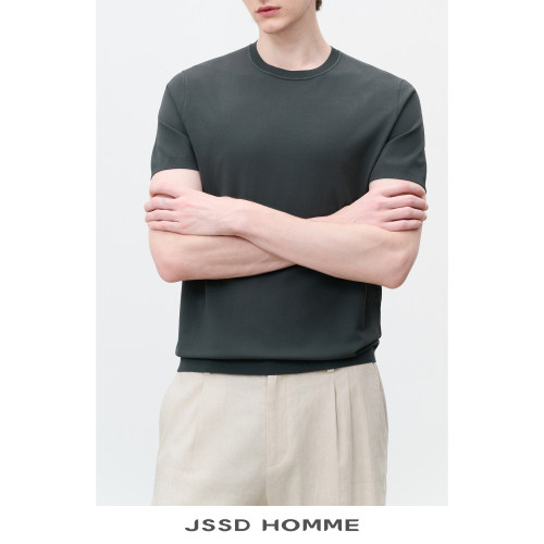 JSSDHOMME伊力特圆领短袖针织T