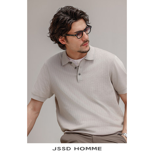 JSSDHOMME海岛棉短袖POLO针织衫