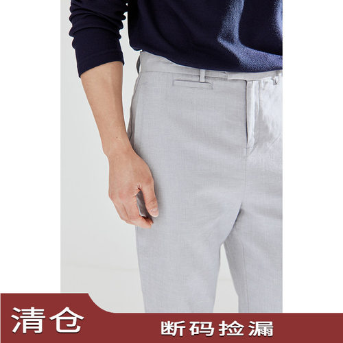 春夏薄透气日本棉麻面料休闲长裤