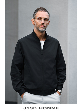 JSSD HOMME 新款春秋季曰本三醋酸男士立领外套休闲通勤夹克男款