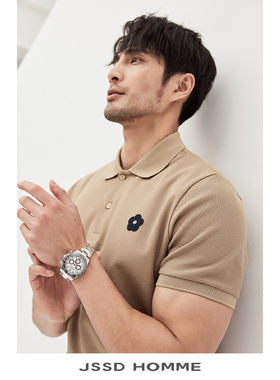 JSSD HOMME 匹马棉夏季翻领短袖T恤男新款男士短袖POLO衫短袖男款