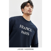 HOMME 男士 罗马布精梳棉春秋季 JSSD 套头长袖 打底衫 圆领长袖 T恤男