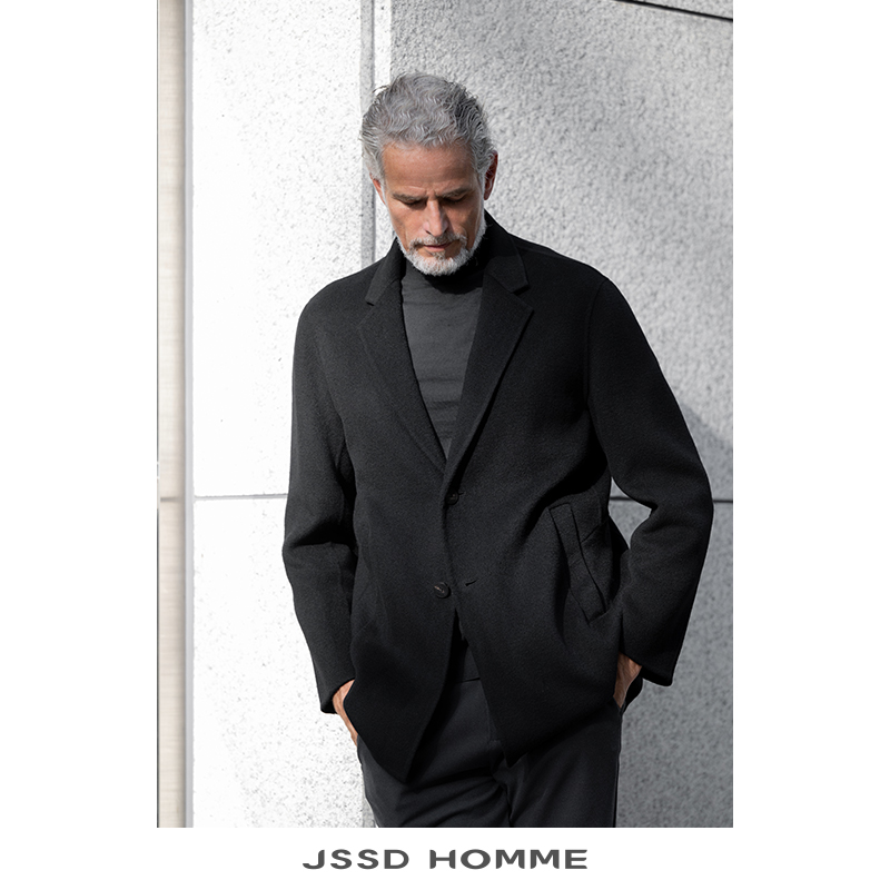 JSSDHOMME纯羊毛中长款大衣
