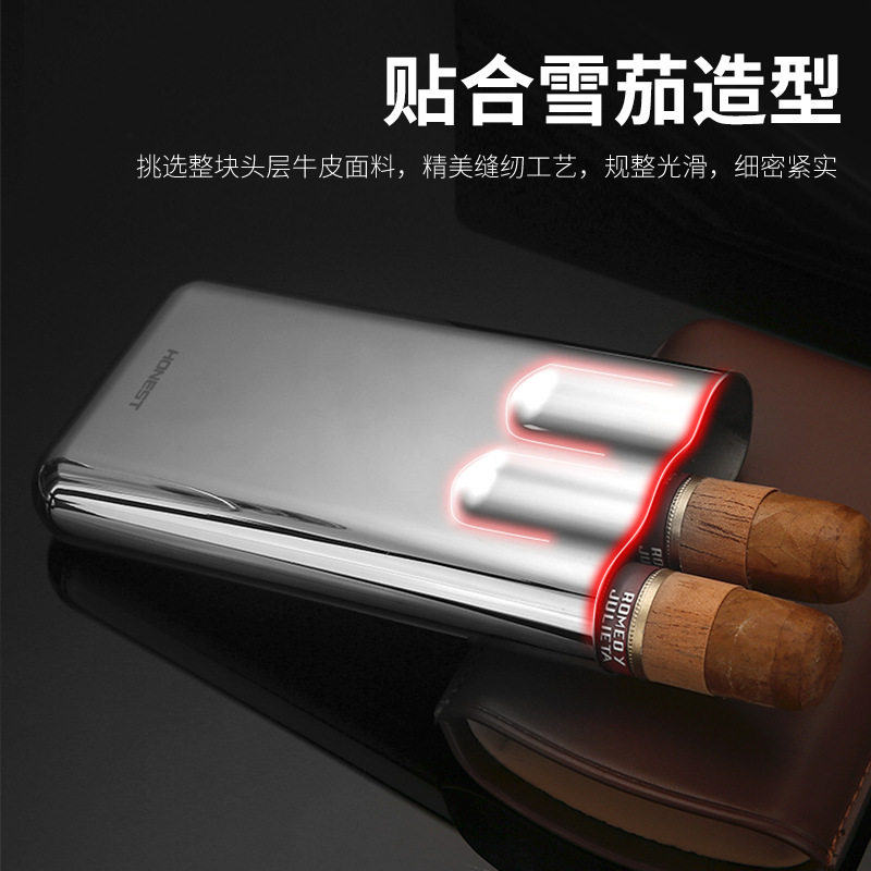 百诚2025真皮头层皮雪茄套雪茄管户外便携短途雪茄保护套礼盒装潮