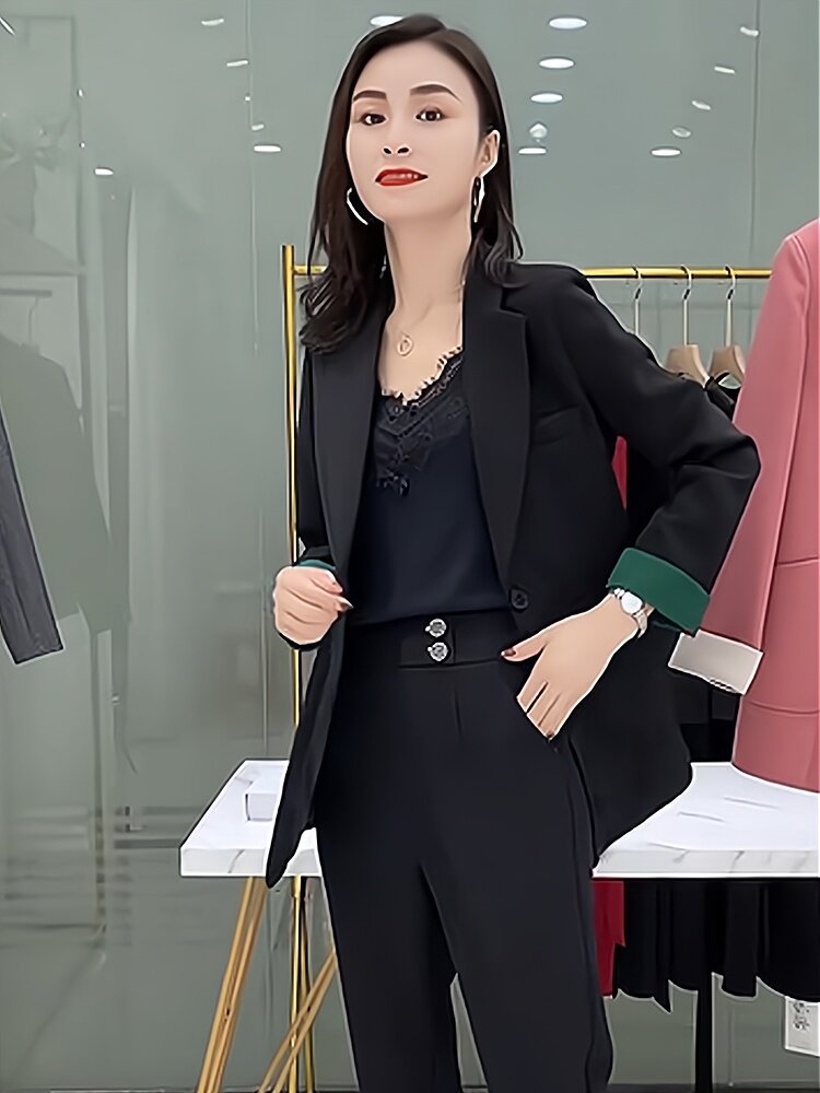 고급 스몰 드레스 패셔너블하고 날씬한 인터넷 연예인 2023 스트리트 파격 플러스 사이즈 여성 정장 재킷 한국식 자외선 차단 슈트