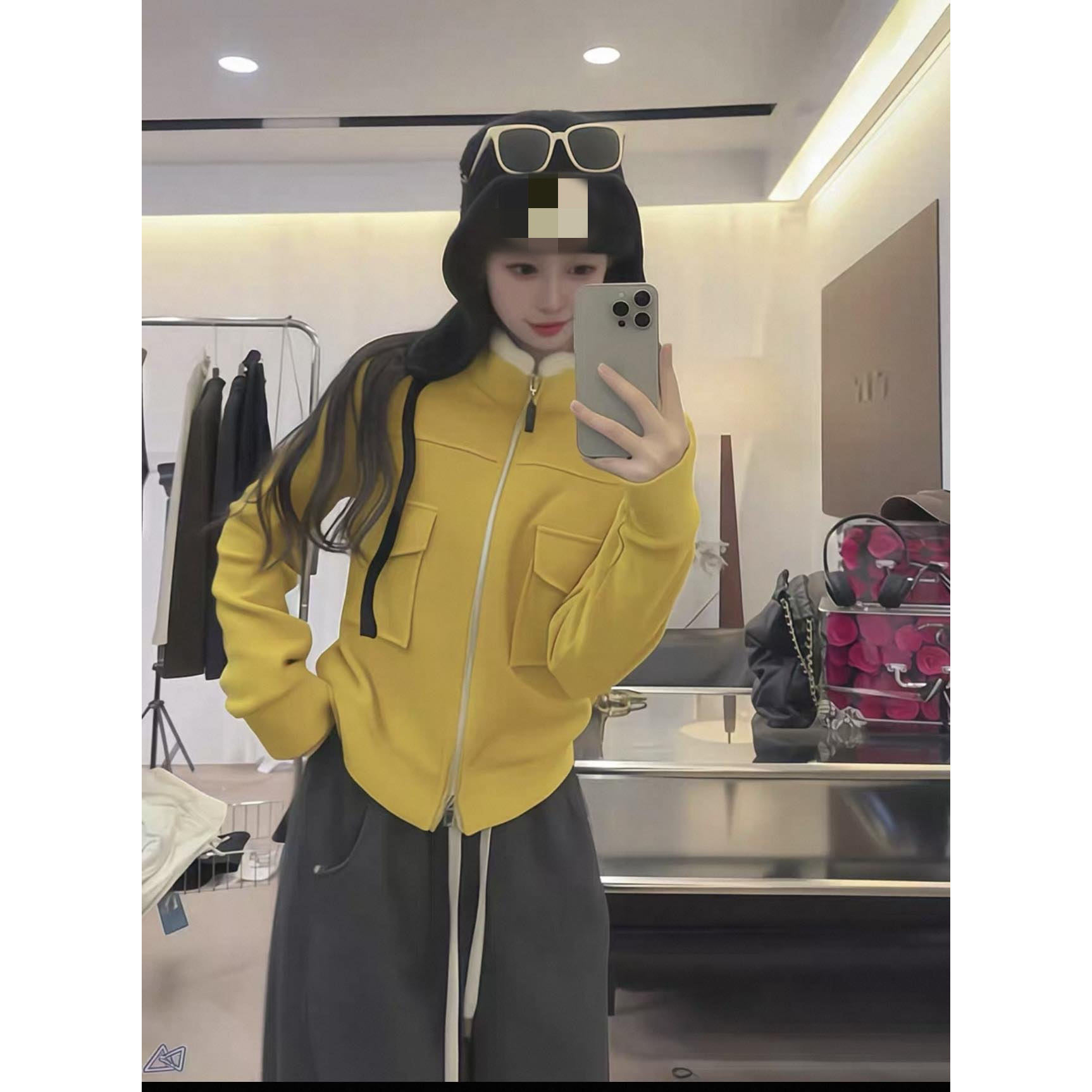 韩版立领拉链卫衣女宽松显瘦