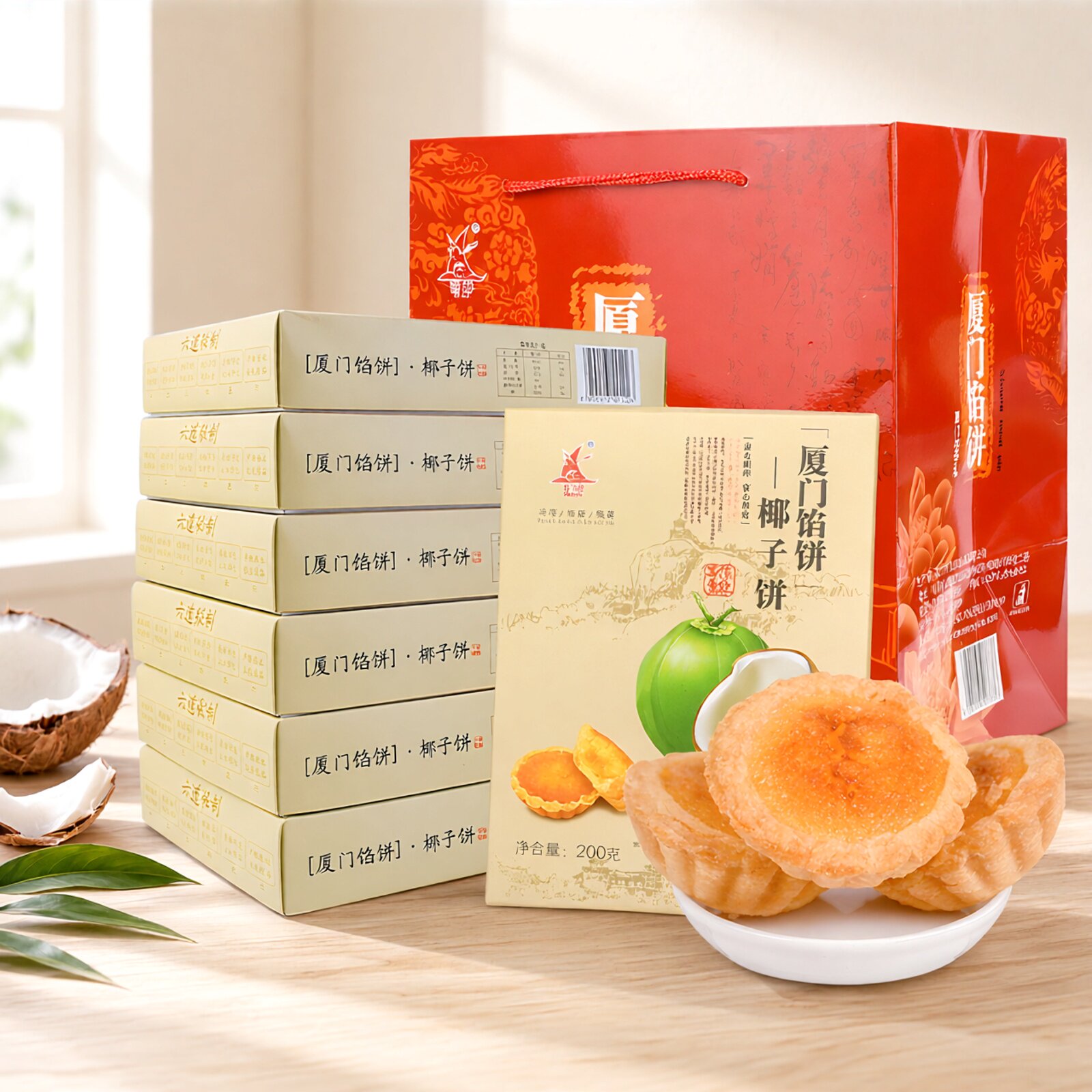 福建厦门特产誉海椰子饼厦门名小吃椰蓉饼传统糕点鼓浪屿旅游好礼