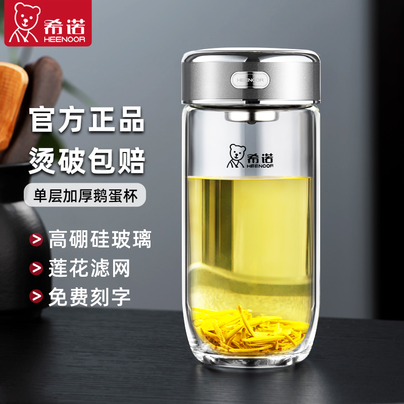 希诺官方正品高档单层加厚玻璃杯