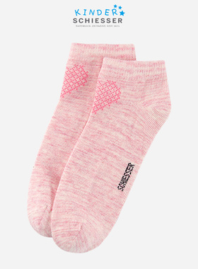 SCHIESSER舒雅童装女童棉质透气爱心提花短筒袜船袜子3F/16309K