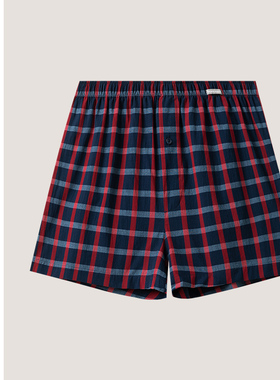 SCHIESSER舒雅男士纯棉亲肤透气格子阿罗裤家居短裤24208X