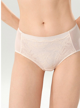 SCHIESSER舒雅女士蕾丝镂空亲肤网布亲肤透气中腰平角内裤23623T