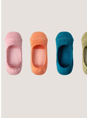 4双装SCHIESSER舒雅女士棉质3A抗菌抑菌亲肤透气船袜不掉跟22328K