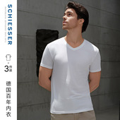 3件装 上衣T恤22872 家居短袖 SCHIESSER舒雅男士 50S舒美棉质V领大码