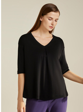 SCHIESSER舒雅铂雅欧洲进口80S舒美棉纯棉宽松女士短袖T恤19230M