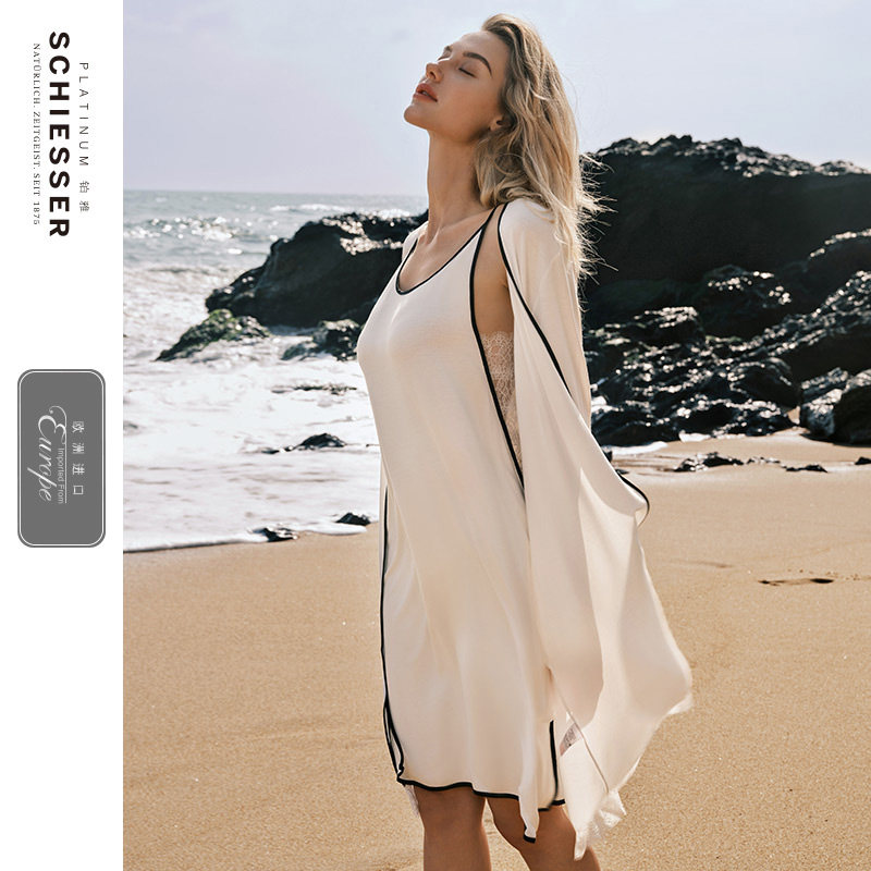 SCHIESSER舒雅铂雅欧洲进口女士莫代尔亲肤透气家居晨袍睡袍,女士内衣/男士内衣/家居服,睡袍/浴袍,淘宝优惠券,粉丝福利购,淘宝优惠卷