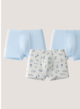 3条装SCHIESSER舒雅童装男童莫代尔印花透气平角内裤中小童19252T