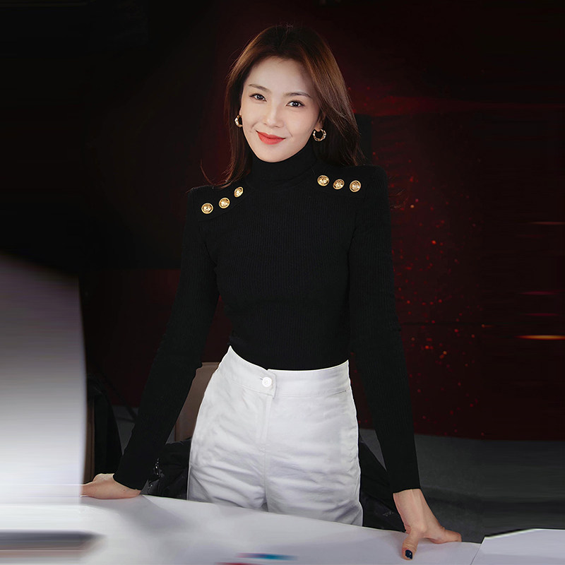 2025秋装新款刘涛同款金属钉扣高领针织毛衣长裤直筒裤两件套通勤,女装/女士精品,时尚套装,淘宝优惠券,粉丝福利购,淘宝优惠卷