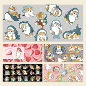 可爱卡通猫咪电脑鼠标垫超大精密锁边萌宠鼠标垫键盘电竞防滑桌垫