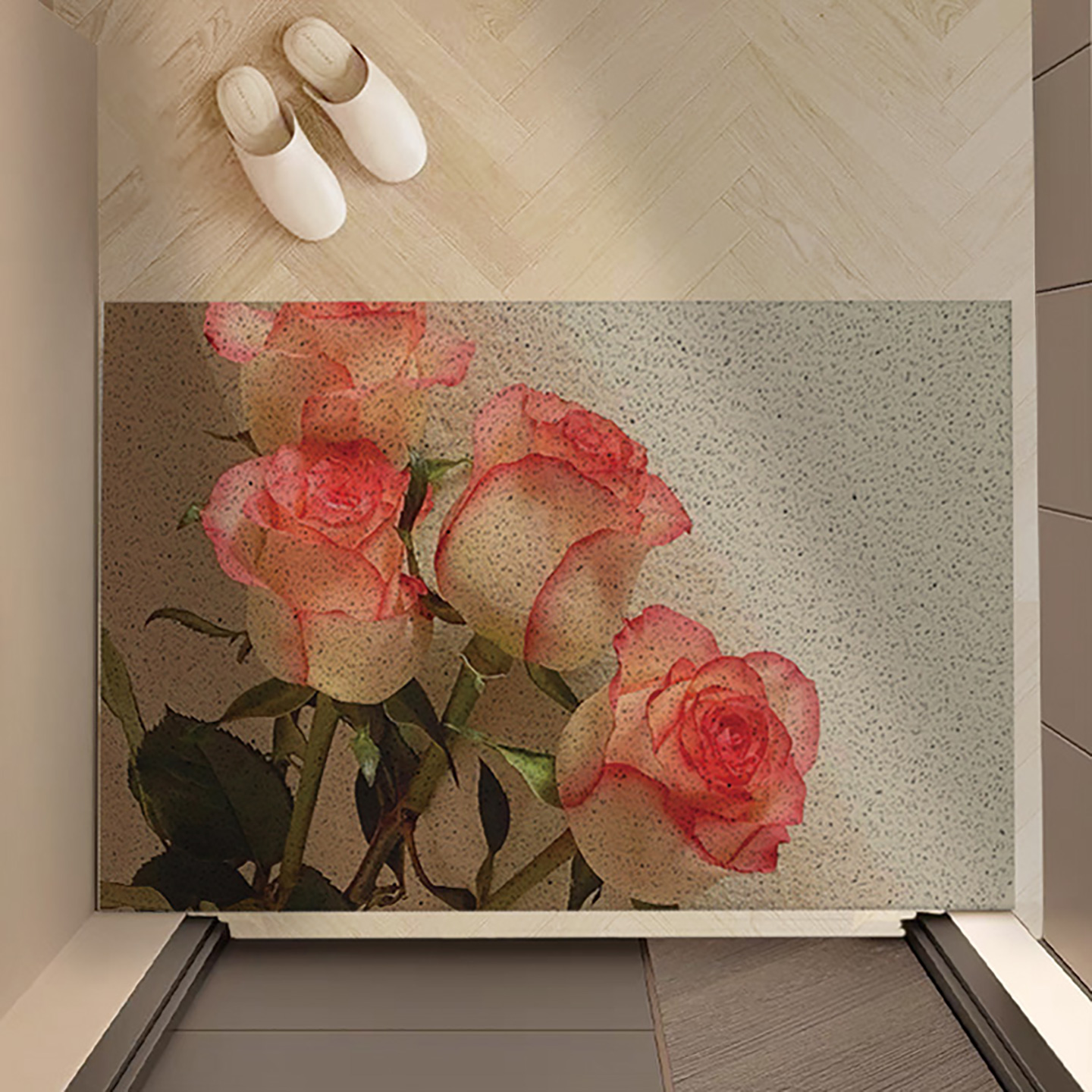 花家用入户门垫丝圈地垫可裁剪防滑耐磨门口防滑浴室防滑脚垫定制