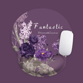 紫色花小号鼠标垫护腕托防滑硅胶笔记本电脑键盘护手腕托鼠标垫