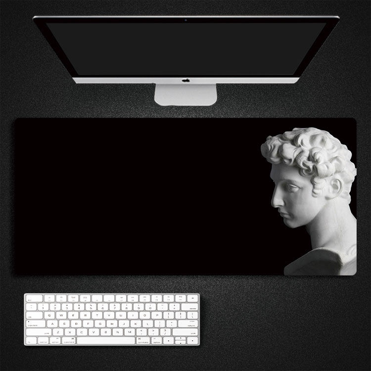 thumbnail for Gypsum minimalist style David gaming wristband silicone oversized mouse pad computer desk pad student game non-slip pad