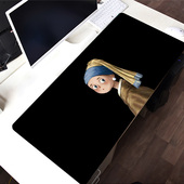 珍珠女孩桌垫笔记本卡通可爱电竞护腕超大游戏鼠标垫键盘防滑垫