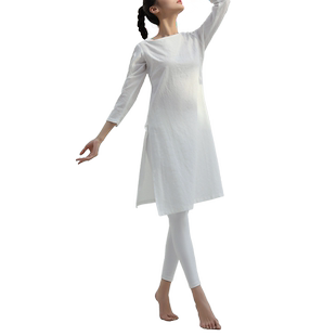 尤佳瑜伽服套装女白色纯棉宽松印度昆达里尼大师打坐冥想禅修服女