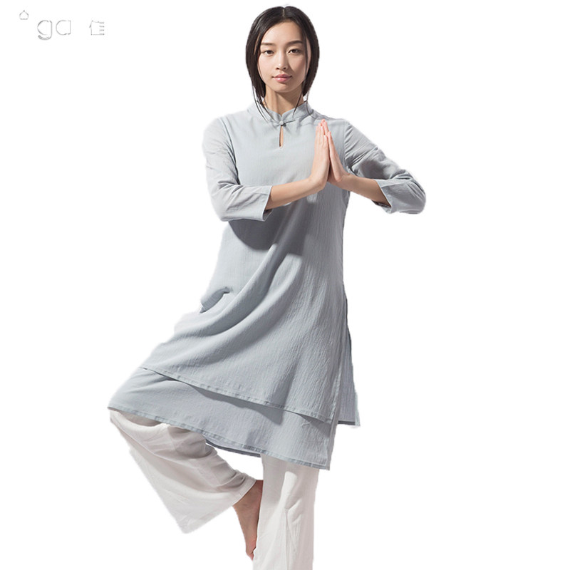 尤佳套装春夏白色太极居士瑜伽服