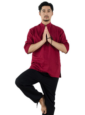 尤佳套装春秋棉麻居士打坐瑜伽服