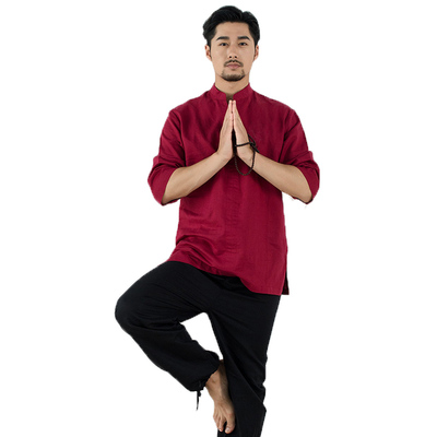 尤佳套装春秋棉麻居士打坐瑜伽服