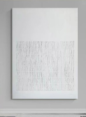 YE纯手绘油画北欧现代简约竖版白色创意客厅抽象玄关肌理装饰挂画