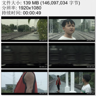 火车小站 列车驶过 爷爷与孙子 目送列车远去 高清实拍视频素材
