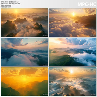 秦岭航拍森林清晨日出风景自下雨森林大好山河大自然LED视频素材