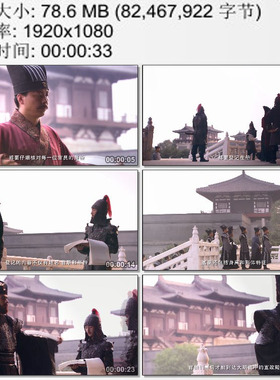 皇家卫队核对上朝官员身份 大明宫 实拍视频素材