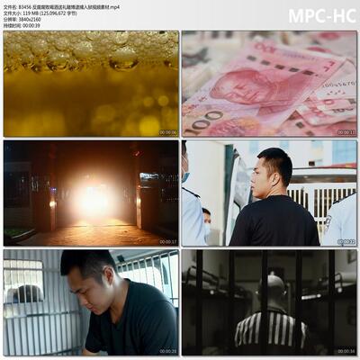 反腐腐败喝酒送礼赌博逮捕入狱 4K视频素材
