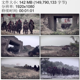 大唐幽州 部队骑兵押送胡人犯人回长安 实拍动态视频素材