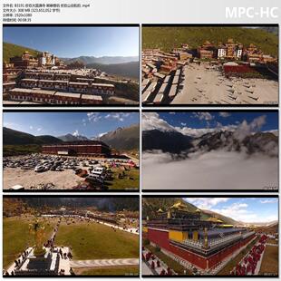 佐钦寺 僧侣 佐钦山谷航拍 高清实拍背景短视频素材